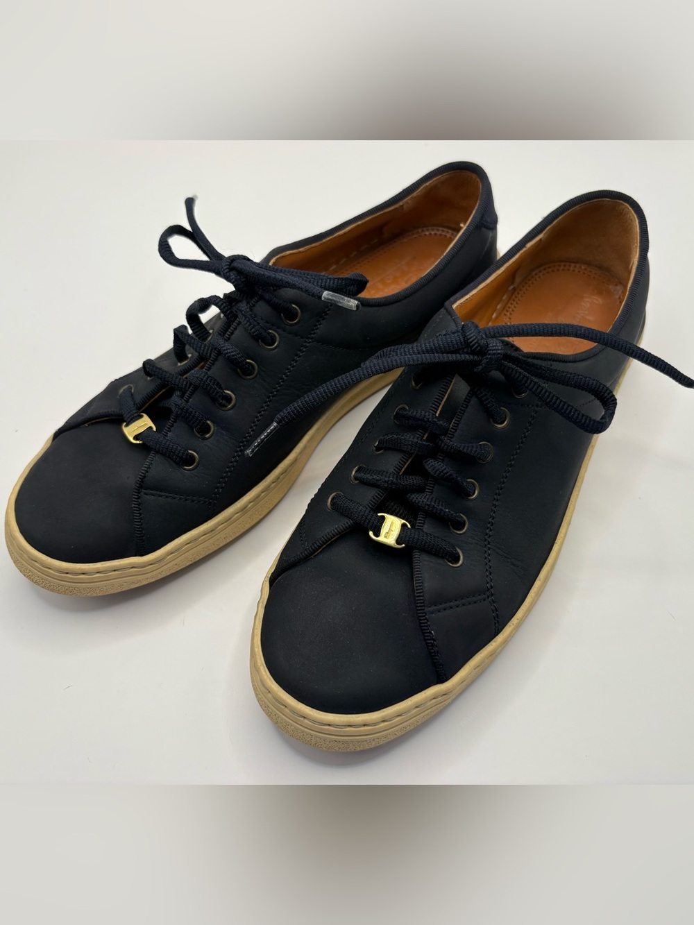 Luxury Salvatore Ferragamo Sport Leather Low Top Sneakers